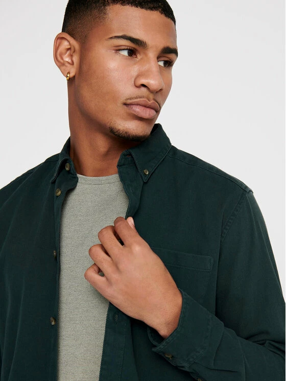 Προϋπολογισμός ⭐ Only & Sons Άνδρες Casual Πουκάμισα Πουκάμισο Bryce Life 22017285 Σκούρο μπλε Regular Fit 🌟 - Image 5