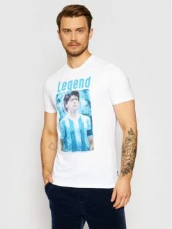 Φτηνός 🎁 Only & Sons Άνδρες T-shirts T-Shirt Diego Maradona 22021552 Λευκό Regular Fit 🌟