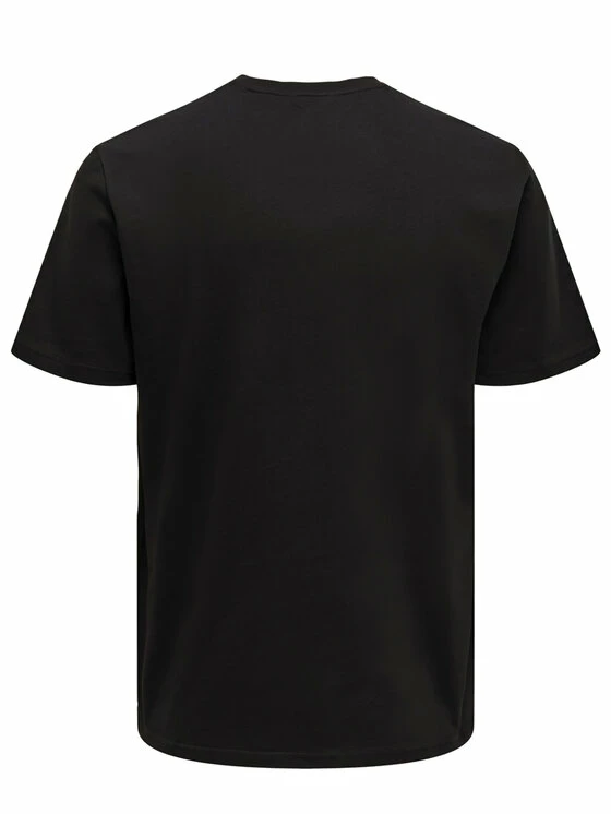 Κουπόνι 😉 Only & Sons Άνδρες T-shirts T-Shirt Anel 22019359 Μαύρο Regular Fit 👍 - Image 6