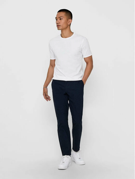 Flash Sale ⭐ Only & Sons Άνδρες Παντελόνια Chinos Παντελόνι Chino Mark 22017711 Σκούρο μπλε Tapered Fit 💯 - Image 2