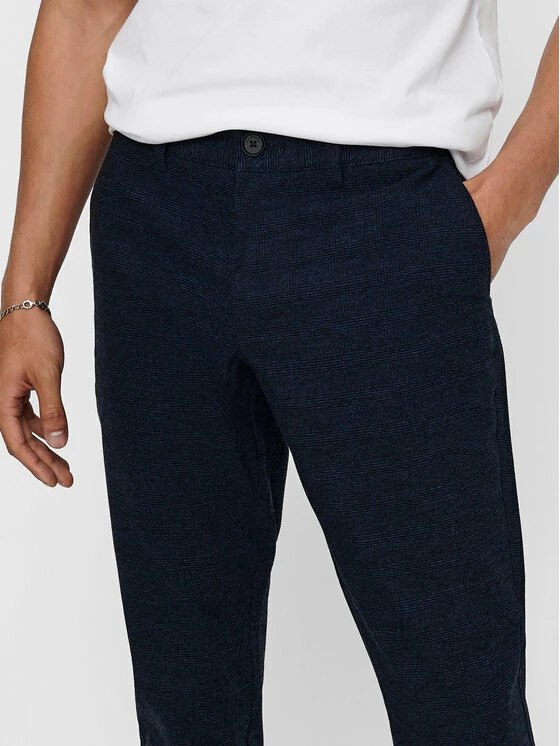 Flash Sale ⭐ Only & Sons Άνδρες Παντελόνια Chinos Παντελόνι Chino Mark 22017711 Σκούρο μπλε Tapered Fit 💯 - Image 4