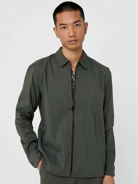 Flash Sale 🔔 Only & Sons Άνδρες Casual Πουκάμισα Πουκάμισο Elyas 22017551 Γκρι Regular Fit 👏