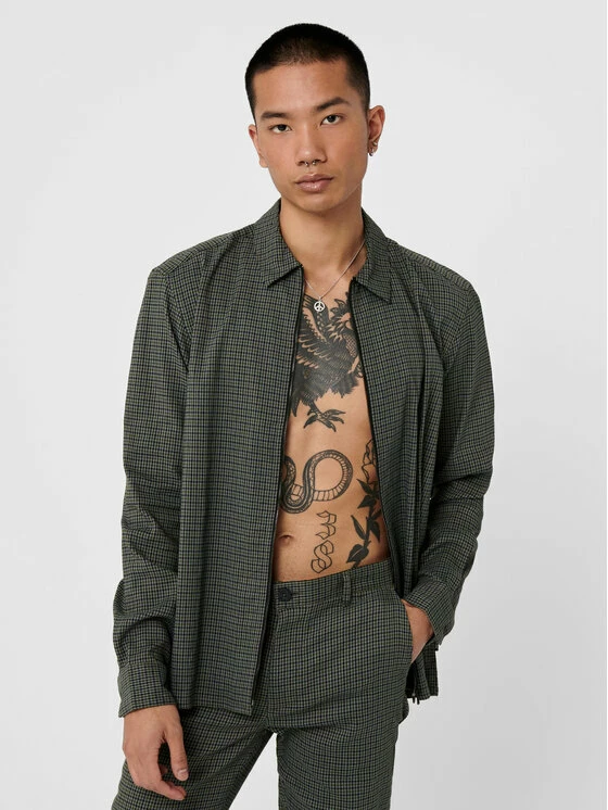 Flash Sale 🔔 Only & Sons Άνδρες Casual Πουκάμισα Πουκάμισο Elyas 22017551 Γκρι Regular Fit 👏 - Image 4