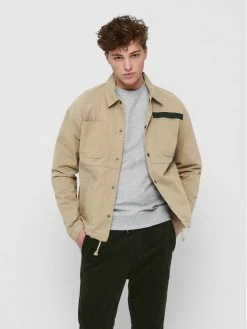 Το φθηνότερο 🎁 Only & Sons Άνδρες Μεταβατικά Μπουφάν Μπουφάν μεταβατικό Jackson 22018293 Μπεζ Oversize ❤️