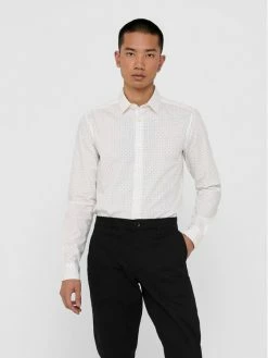 Ολοκαίνουργιο 😉 Only & Sons Άνδρες Casual Πουκάμισα Πουκάμισο Bart 22017573 Λευκό Slim Fit 👍