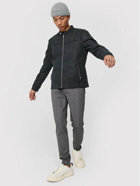 Νέος 😉 Only & Sons Άνδρες Δερμάτινα Μπουφάν Μπουφάν από απομίμηση δέρματος Jasper 22016572 Σκούρο μπλε Regular Fit 🎉 - Image 5