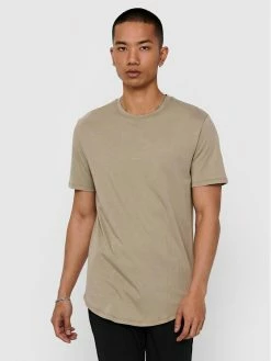 Ολοκαίνουργιο 🧨 Only & Sons Άνδρες T-shirts T-Shirt Matt 22002973 Μπεζ Regular Fit ✨