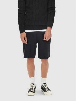 Εκπτωση 🤩 Only & Sons Άνδρες Υφασμάτινα Σορτς Σορτς υφασμάτινο Elliot 22022118 Σκούρο μπλε Regular Fit 🎁