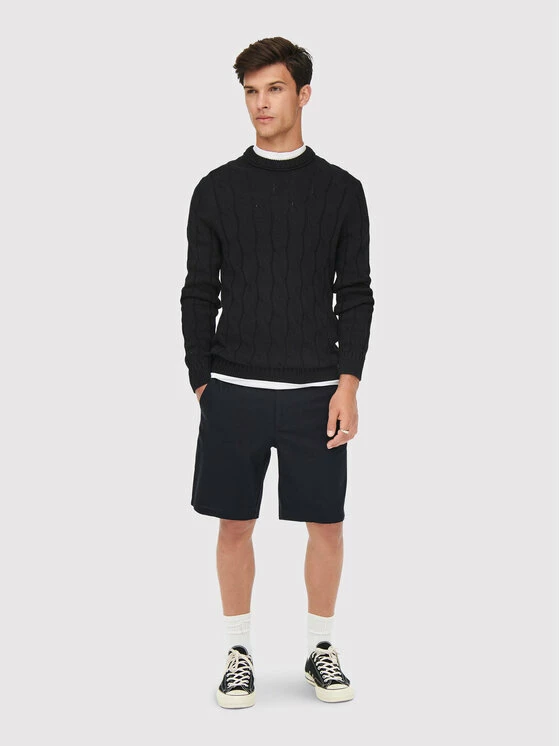 Εκπτωση 🤩 Only & Sons Άνδρες Υφασμάτινα Σορτς Σορτς υφασμάτινο Elliot 22022118 Σκούρο μπλε Regular Fit 🎁 - Image 2