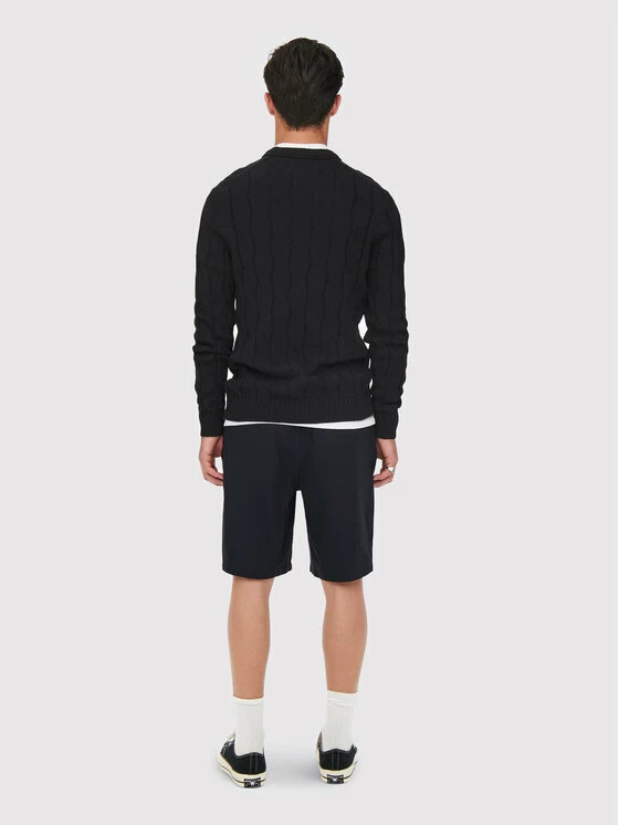 Εκπτωση 🤩 Only & Sons Άνδρες Υφασμάτινα Σορτς Σορτς υφασμάτινο Elliot 22022118 Σκούρο μπλε Regular Fit 🎁 - Image 3