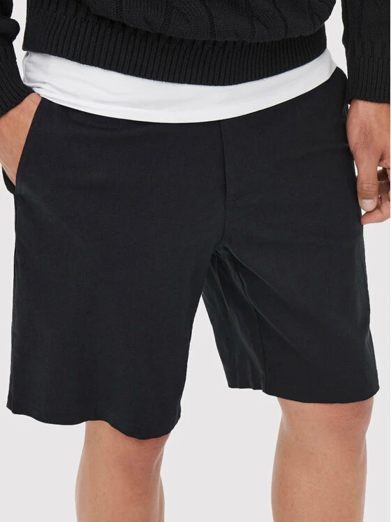 Εκπτωση 🤩 Only & Sons Άνδρες Υφασμάτινα Σορτς Σορτς υφασμάτινο Elliot 22022118 Σκούρο μπλε Regular Fit 🎁 - Image 4