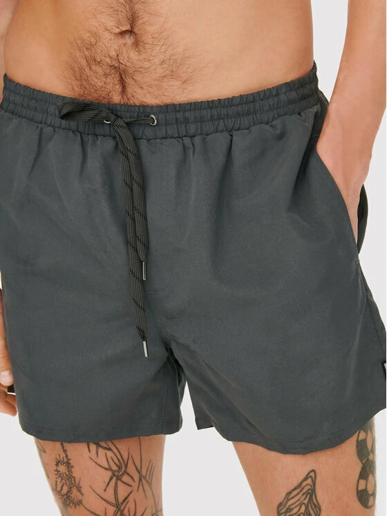 Καλύτερη πώληση ⭐ Only & Sons Άνδρες Σορτς κολύμβησης Ted 22021832 Γκρι Regular Fit ✔️ - Image 3