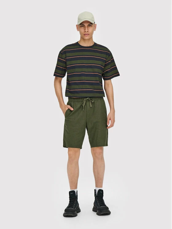 Φτηνός 👍 Only & Sons Άνδρες Υφασμάτινα Σορτς Σορτς υφασμάτινο Linus 22021824 Πράσινο Regular Fit ⌛ - Image 2