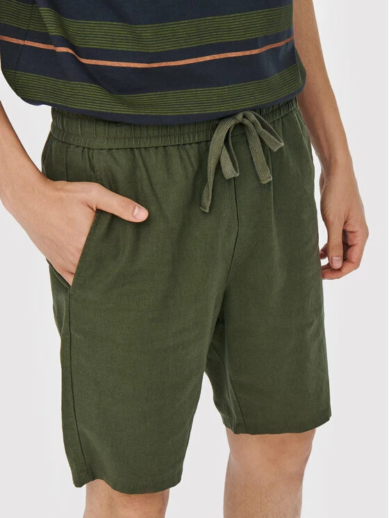 Φτηνός 👍 Only & Sons Άνδρες Υφασμάτινα Σορτς Σορτς υφασμάτινο Linus 22021824 Πράσινο Regular Fit ⌛ - Image 4