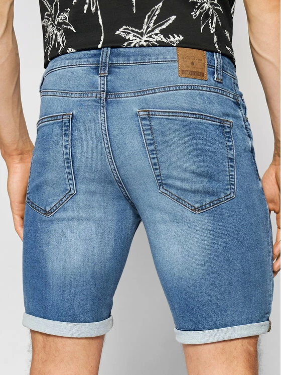 Flash Sale 👍 Only & Sons Άνδρες Τζιν Σορτς Τζιν σορτσάκια Ply 22018584 Σκούρο μπλε Regular Fit 👏 - Image 3