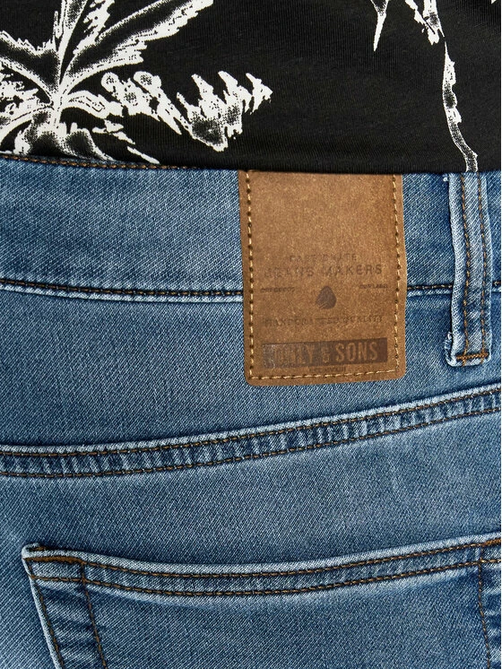 Flash Sale 👍 Only & Sons Άνδρες Τζιν Σορτς Τζιν σορτσάκια Ply 22018584 Σκούρο μπλε Regular Fit 👏 - Image 4