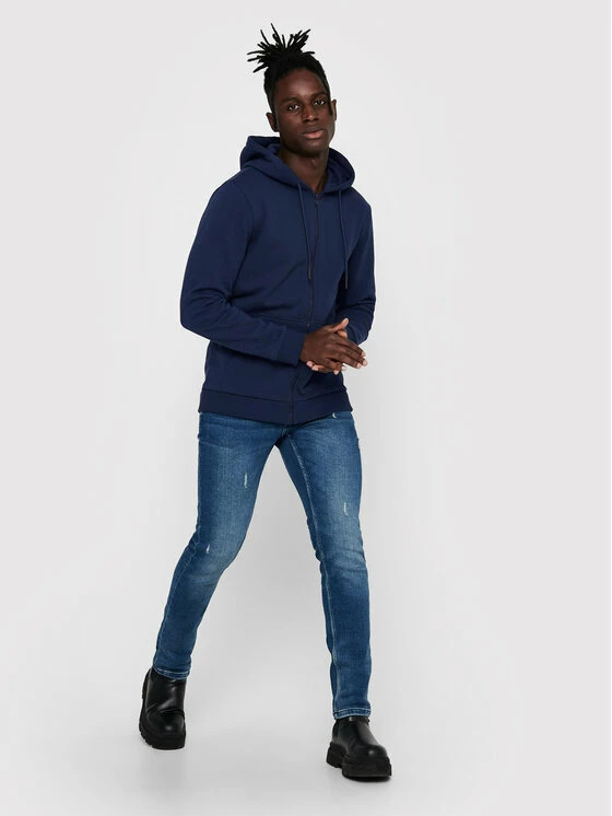 Ολοκαίνουργιο 🌟 Only & Sons Άνδρες Μπλούζες Με Κουκούλα Μπλούζα Ceres 22018684 Σκούρο μπλε Regular Fit 👏 - Image 2