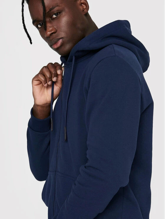 Ολοκαίνουργιο 🌟 Only & Sons Άνδρες Μπλούζες Με Κουκούλα Μπλούζα Ceres 22018684 Σκούρο μπλε Regular Fit 👏 - Image 3