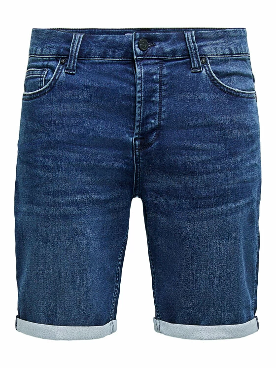 Προώθηση 😀 Only & Sons Άνδρες Τζιν Σορτς Τζιν σορτσάκια Ply 22018582 Σκούρο μπλε Regular Fit ✨ - Image 5