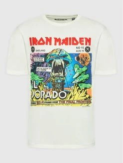 Το φθηνότερο 🧨 Only & Sons Άνδρες T-shirts T-Shirt Iron Maiden 22022781 Λευκό Relaxed Fit 😀