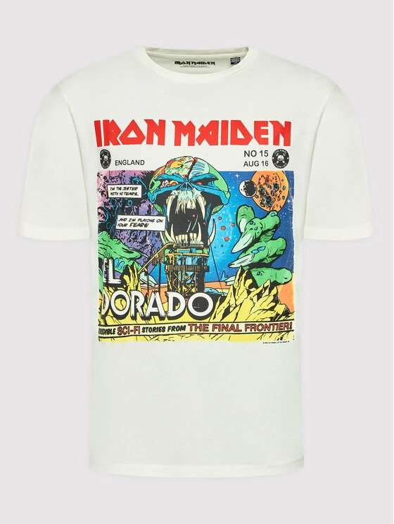 Το φθηνότερο 🧨 Only & Sons Άνδρες T-shirts T-Shirt Iron Maiden 22022781 Λευκό Relaxed Fit 😀