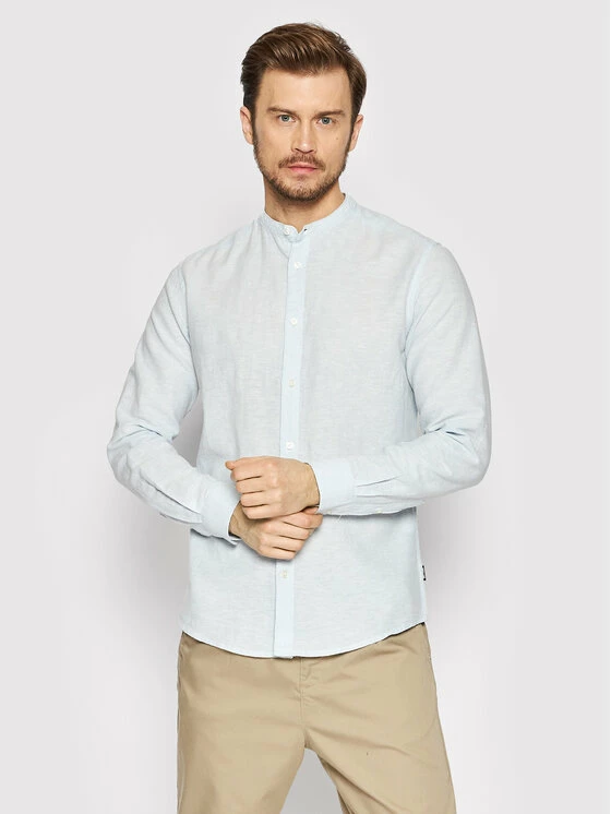 Αγορά ✨ Only & Sons Άνδρες Casual Πουκάμισα Πουκάμισο Caiden 22019173 Μπλε Slim Fit 🌟