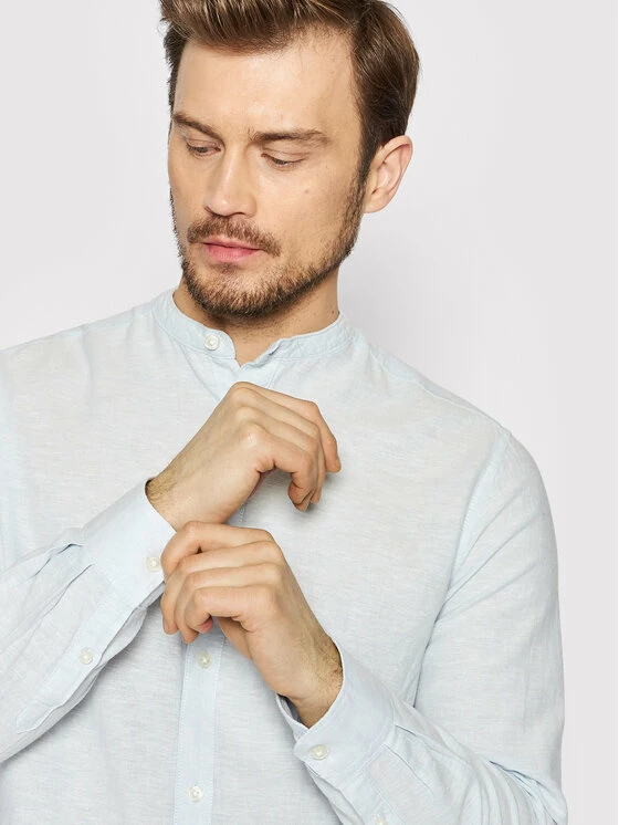 Αγορά ✨ Only & Sons Άνδρες Casual Πουκάμισα Πουκάμισο Caiden 22019173 Μπλε Slim Fit 🌟 - Image 4