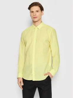 Προϋπολογισμός ⭐ Only & Sons Άνδρες Casual Πουκάμισα Πουκάμισο Caiden 22012321 Κίτρινο Slim Fit ✨