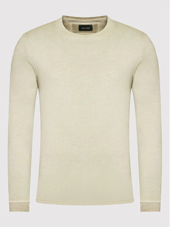 Εξοδος 💯 Only & Sons Άνδρες Μακρυμάνικα Longsleeve Millenium 22020148 Μπεζ Regular Fit 😉 - Image 5