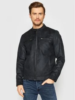 Ολοκαίνουργιο 🎁 Only & Sons Άνδρες Δερμάτινα Μπουφάν Μπουφάν από απομίμηση δέρματος Willow 22021446 Μαύρο Regular Fit 😉