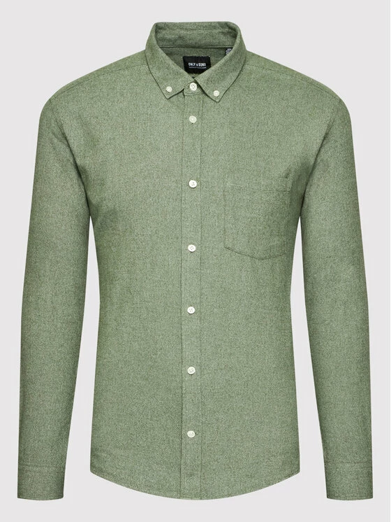 Νέος ⌛ Only & Sons Άνδρες Casual Πουκάμισα Πουκάμισο Niko 22019878 Πράσινο Slim Fit ⭐ - Image 5