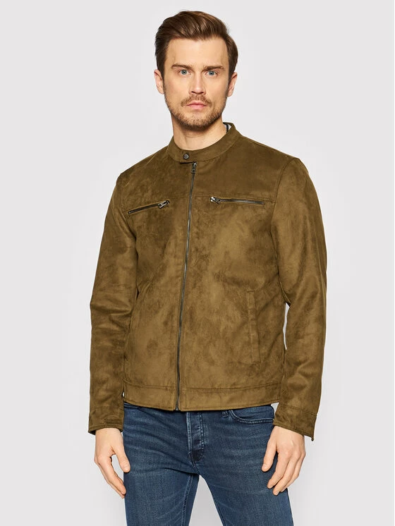 Αγορά 🛒 Only & Sons Άνδρες Δερμάτινα Μπουφάν Μπουφάν από απομίμηση δέρματος Willow 22021446 Καφέ Regular Fit 🛒