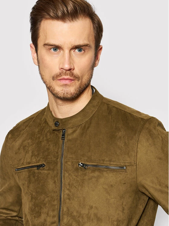 Αγορά 🛒 Only & Sons Άνδρες Δερμάτινα Μπουφάν Μπουφάν από απομίμηση δέρματος Willow 22021446 Καφέ Regular Fit 🛒 - Image 4