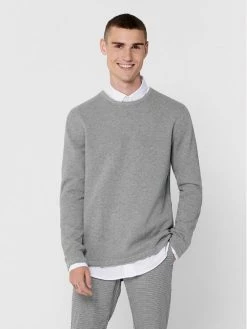 Εκπτωση ✔️ Only & Sons Άνδρες Πουλόβερ Panter 22016980 Γκρι Regular Fit 🤩