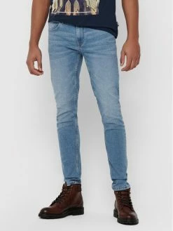 Κουπόνι ⭐ Only & Sons Άνδρες Τζιν Warp 22015149 Μπλε Skinny Fit 👏