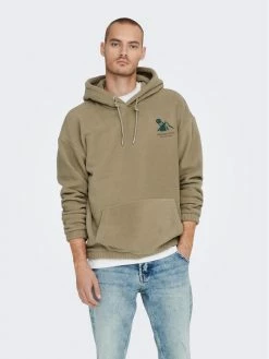 Η καλύτερη συμφωνία 🎉 Only & Sons Άνδρες Μπλούζες Fleece Fleece Spencer 22024193 Μπεζ Relaxed Fit 😉