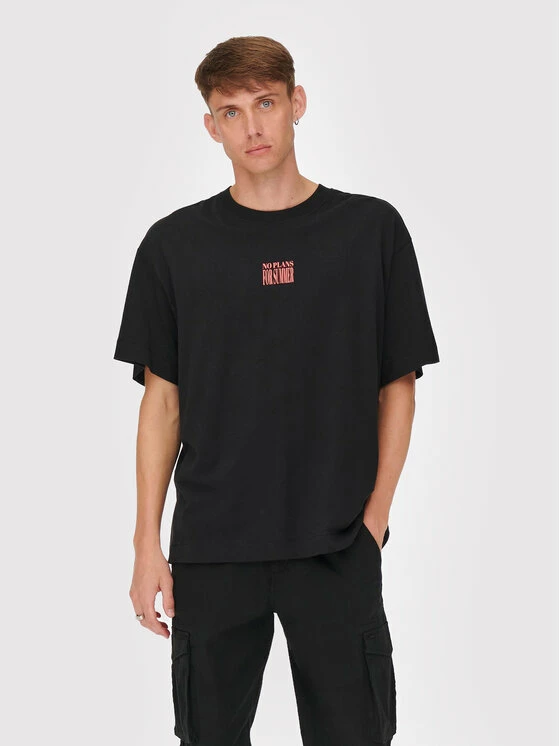 ΧΟΝΔΡΙΚΟ ΕΜΠΟΡΙΟ 🌟 Only & Sons Άνδρες T-shirts T-Shirt Illian 22022149 Μαύρο Oversize ❤️