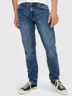 Το φθηνότερο ⭐ Only & Sons Άνδρες Straight Leg Τζιν Weft 22021896 Μπλε Regular Fit 🔔