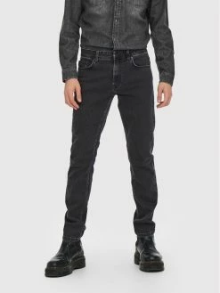 Πολύ καλή προσφορά 🛒 Only & Sons Άνδρες Straight Leg Τζιν Weft 22021889 Μαύρο Regular Fit ✔️