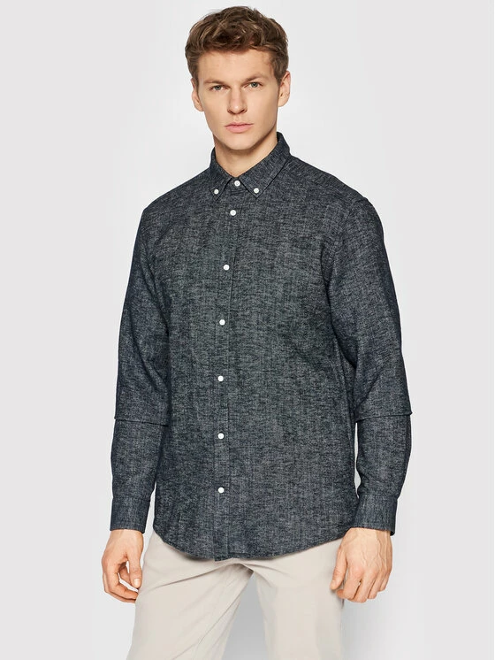 Αγορά 👍 Only & Sons Άνδρες Casual Πουκάμισα Πουκάμισο Arlo 22021623 Σκούρο μπλε Slim Fit ⭐