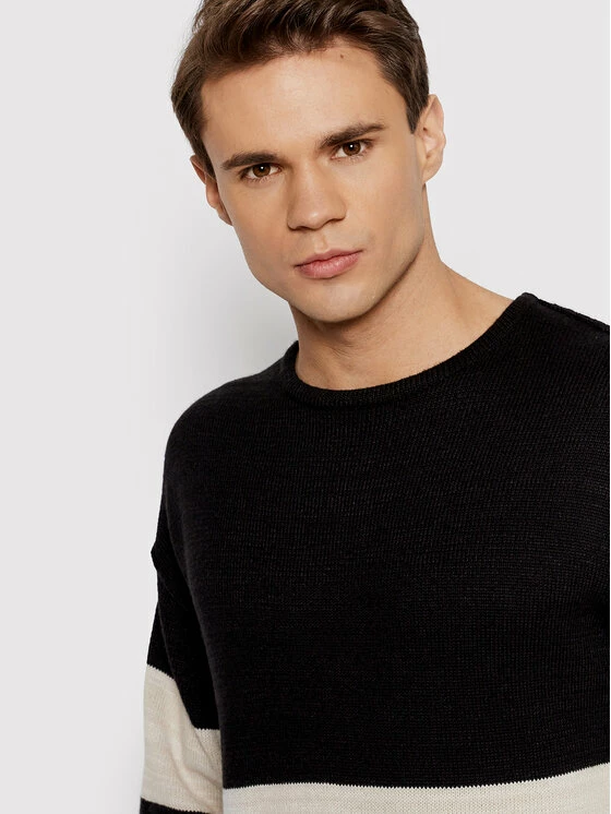 Flash Sale 🥰 Only & Sons Άνδρες Πουλόβερ Jan 22020990 Μαύρο Regular Fit 🌟 - Image 4