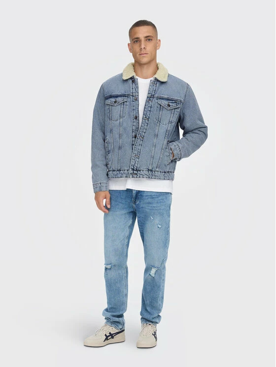 Εξοδος ❤️ Only & Sons Άνδρες Τζιν Μπουφάν Τζιν μπουφάν Louis 22022971 Μπλε Regular Fit ✔️ - Image 2