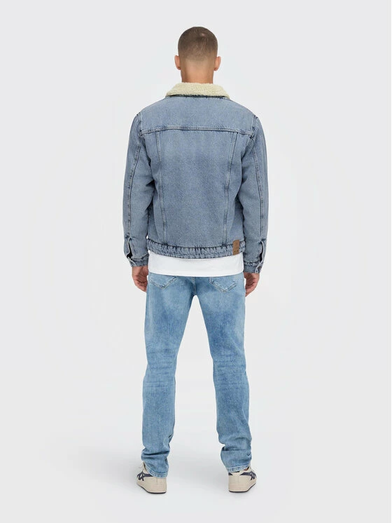 Εξοδος ❤️ Only & Sons Άνδρες Τζιν Μπουφάν Τζιν μπουφάν Louis 22022971 Μπλε Regular Fit ✔️ - Image 3