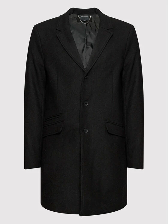 Νέος 💯 Only & Sons Άνδρες Μεταβατικά Παλτά Μάλλινο παλτό Julian 22010254 Μαύρο Regular Fit 👍 - Image 6