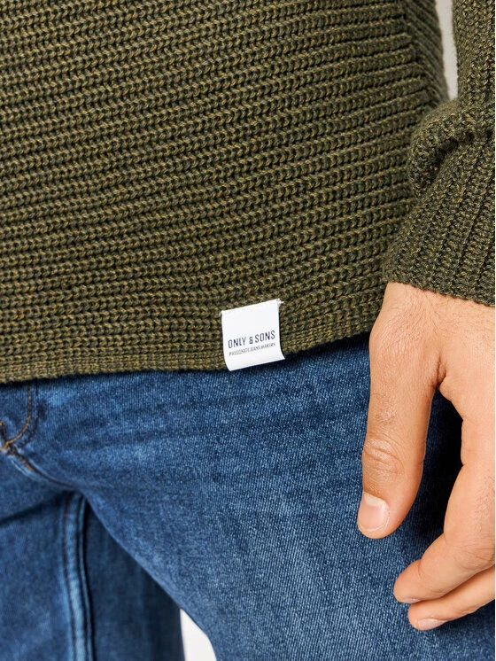 Αγορά 🎁 Only & Sons Άνδρες Πουλόβερ Sato 22007296 Πράσινο Regular Fit 🌟 - Image 4