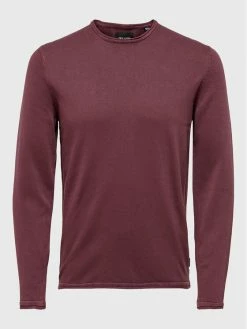 Νέος 😉 Only & Sons Άνδρες Πουλόβερ Garson 22006806 Μπορντό Slim Fit ⌛