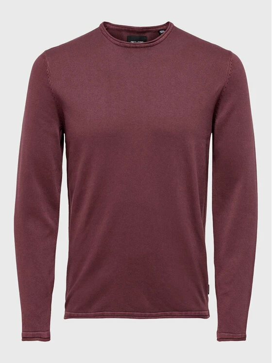 Νέος 😉 Only & Sons Άνδρες Πουλόβερ Garson 22006806 Μπορντό Slim Fit ⌛