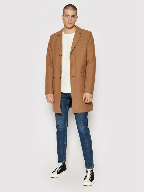 Καλύτερη πώληση 💯 Only & Sons Άνδρες Μεταβατικά Παλτά Μάλλινο παλτό Julian 22010254 Καφέ Regular Fit 🤩 - Image 2