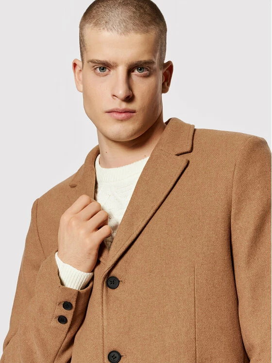 Καλύτερη πώληση 💯 Only & Sons Άνδρες Μεταβατικά Παλτά Μάλλινο παλτό Julian 22010254 Καφέ Regular Fit 🤩 - Image 4