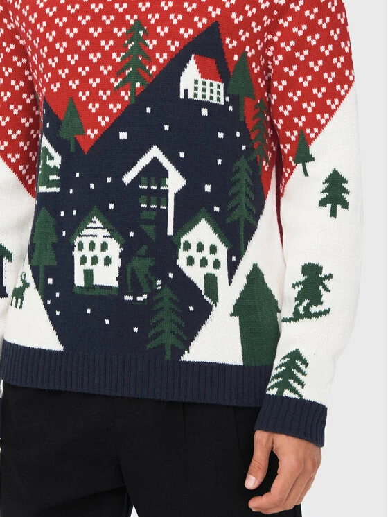 Καλύτερη πώληση 🛒 Only & Sons Άνδρες Πουλόβερ Xmas 22023349 Κόκκινο Regular Fit 👏 - Image 4